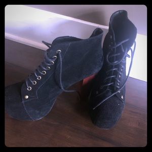 Jeffrey Campbell Black Lita Platform Boots